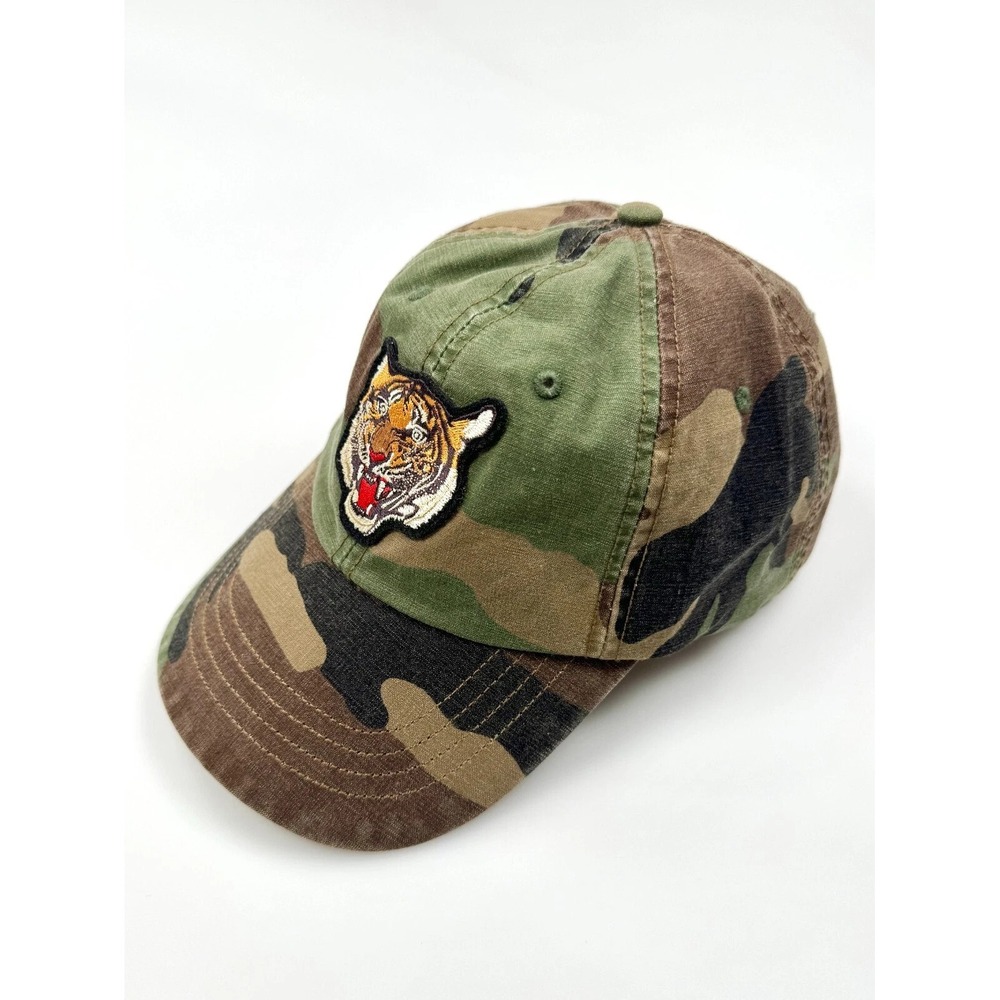 NWT Polo Ralph Lauren Camo Embroidered TIGER HEAD PATCH Baseball Cap Hat